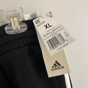 Women's XL Adidas Essentials 3-Stripes French Terry Wide Pants NWT